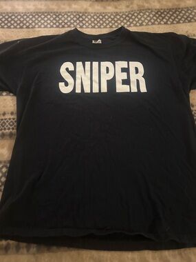 Men's Black SNIPER Graphic Short Sleeve Tee sz XL